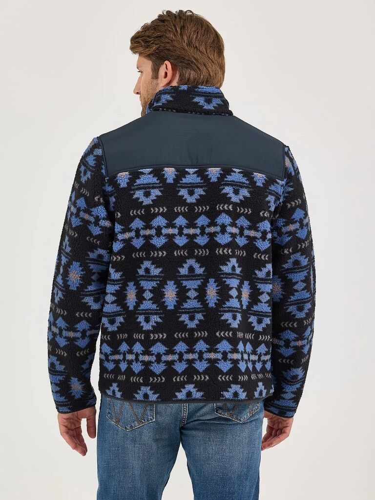 Wrangler Men's Zip Front Lightweight Ripstop Yoke Sherpa Jacket