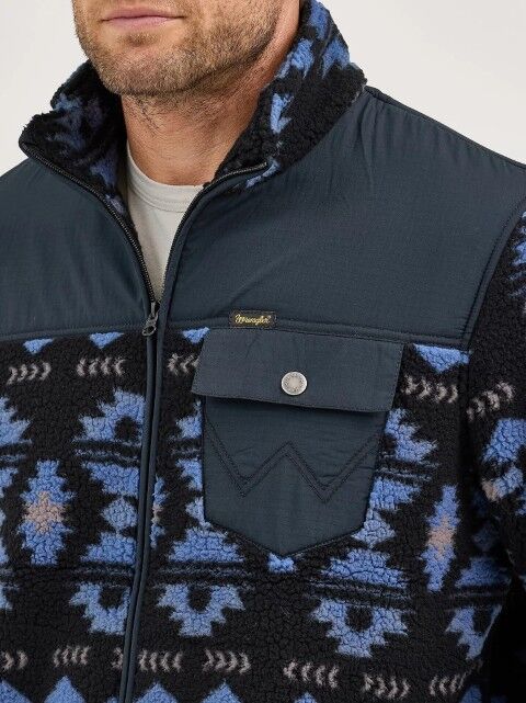 Wrangler Men's Zip Front Lightweight Ripstop Yoke Sherpa Jacket