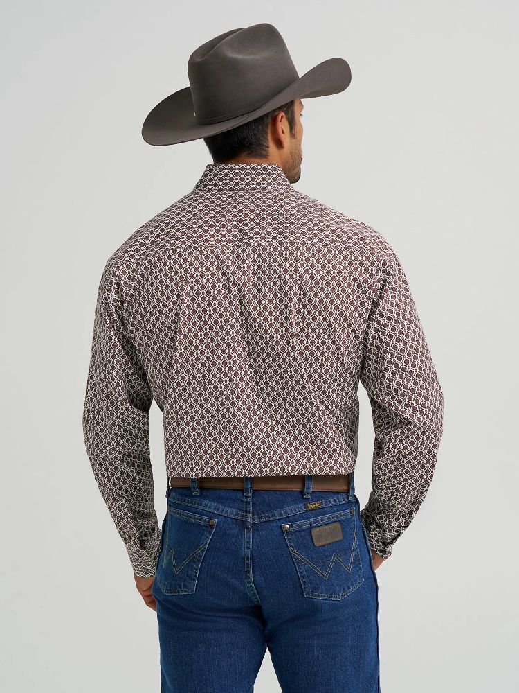 Wrangler Men's George Strait Troubadour Long Sleeve Western Snap Shirt