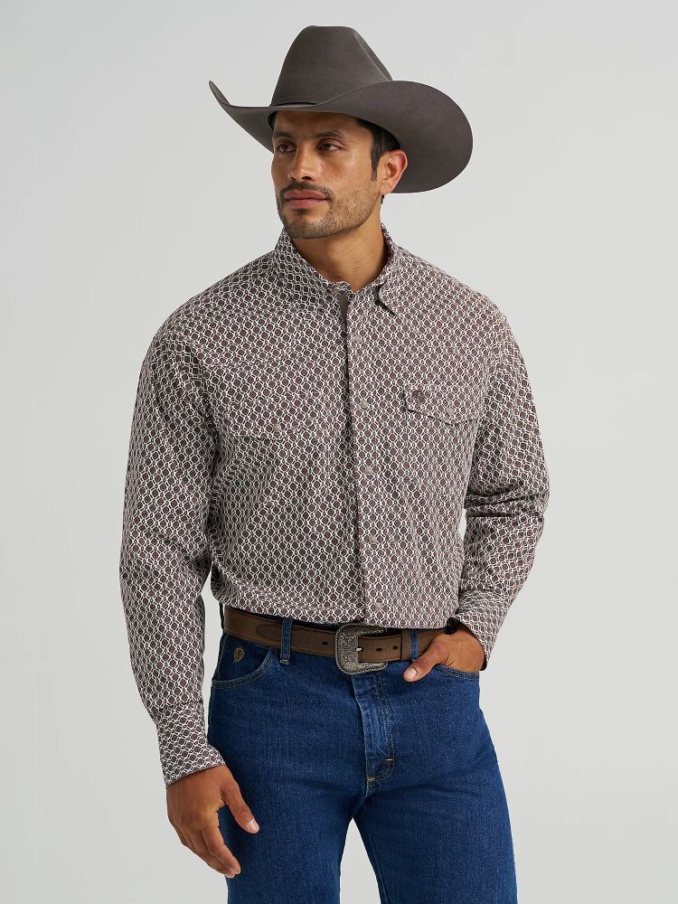 Wrangler Men's George Strait Troubadour Long Sleeve Western Snap Shirt