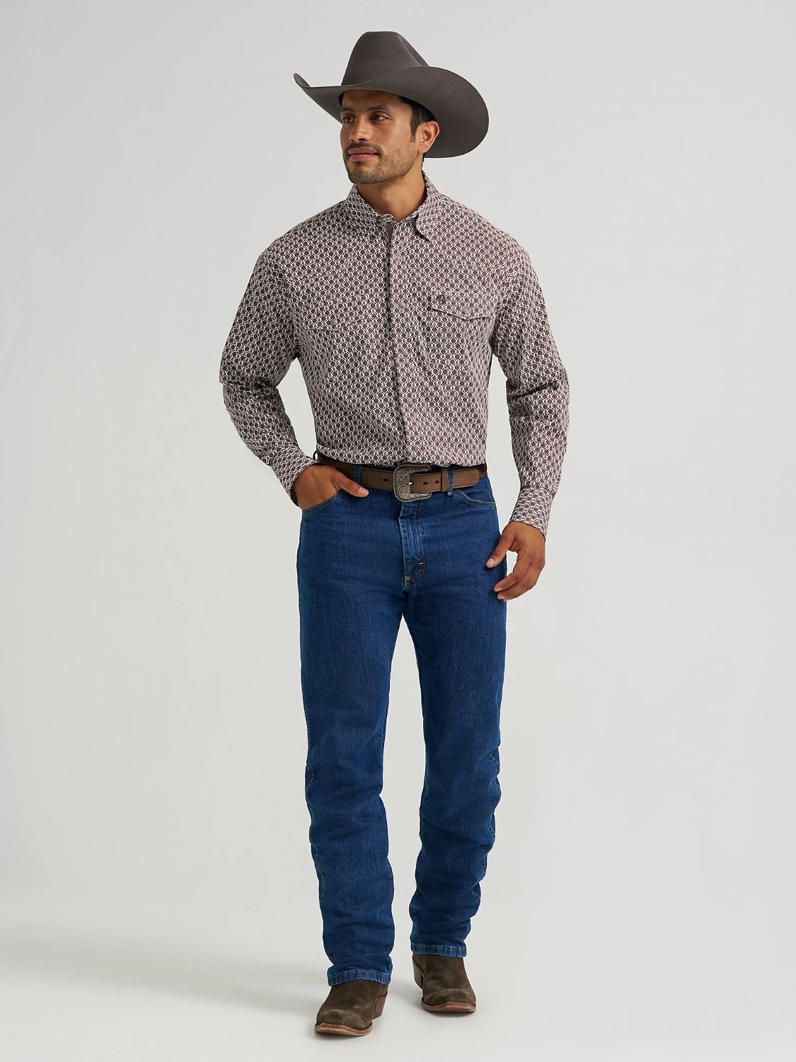 Wrangler Men's George Strait Troubadour Long Sleeve Western Snap Shirt