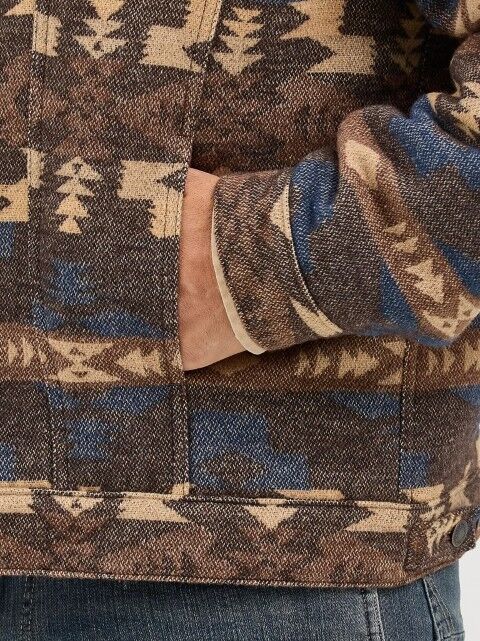 Wrangler Men's Sherpa Lined Jacquard Print Jacket