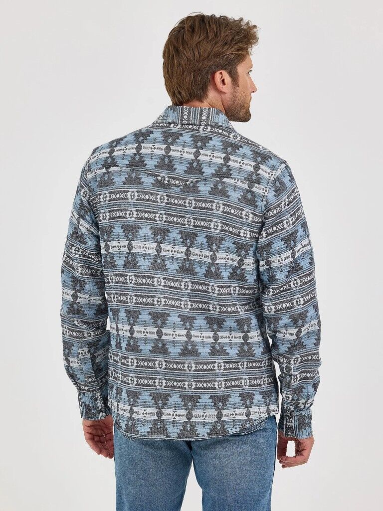 Wrangler Men's Retro Premium Jacquard Snap Shirt Jacket