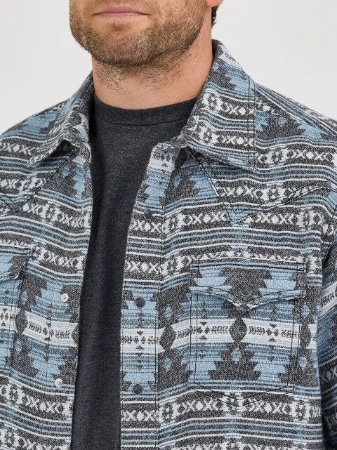 Wrangler Men's Retro Premium Jacquard Snap Shirt Jacket