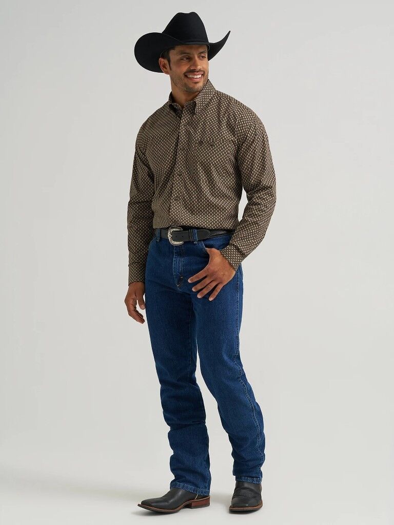 Wrangler Men's George Strait Long Sleeve Button Down One Pocket Shirt