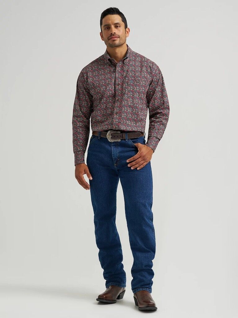 Wrangler Men's George Strait Long Sleeve Button Down One Pocket Shirt