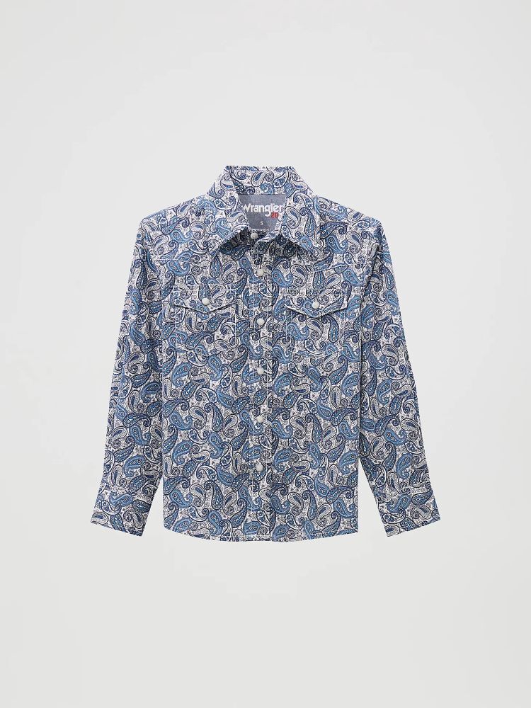 Wrangler Boy's 20X Advanced Comfort Western Snap Print Shirt