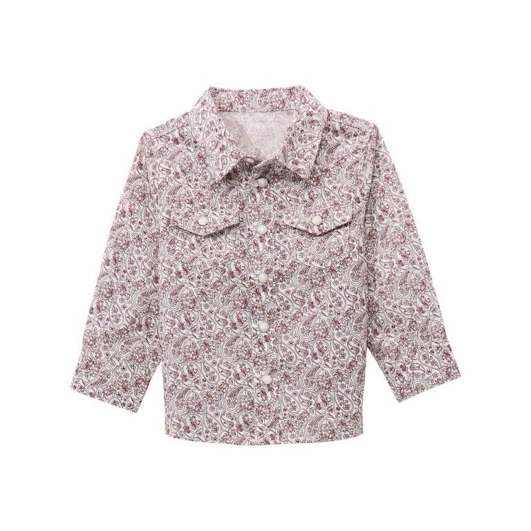 Wrangler Boy's Long Sleeve Print Western Snap Shirt