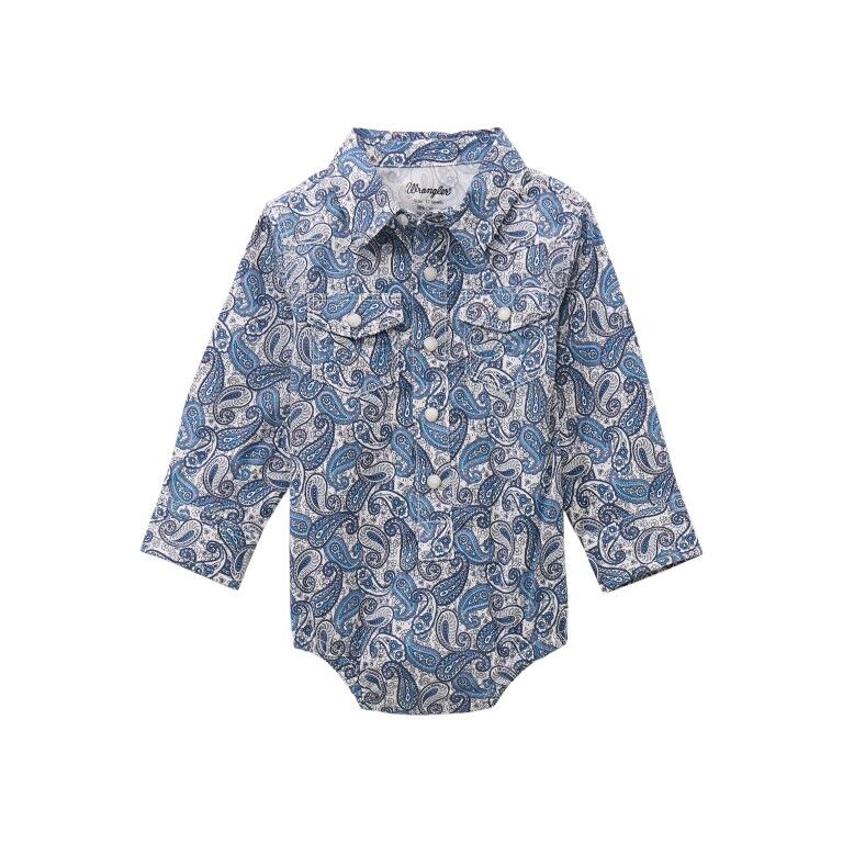 Wrangler Boy's Long Sleeve Western Snap Bodysuit