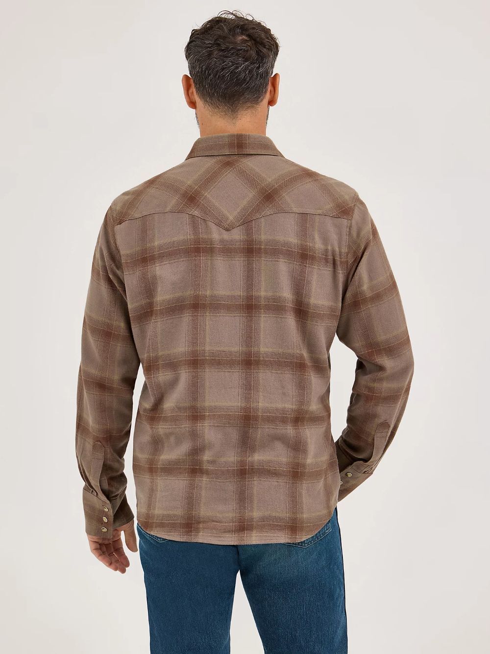 Wrangler Men's Retro Long Sleeve Flannel Western Snap Plaid Shirt