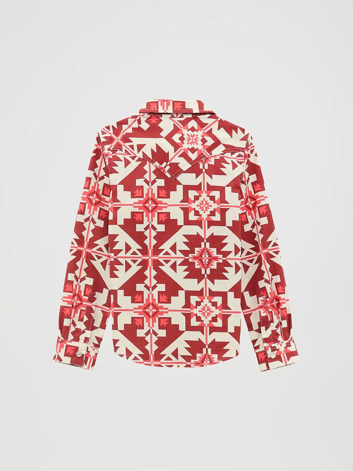 Wrangler Girl's Long Sleeve Geo Print Western Snap Shirt