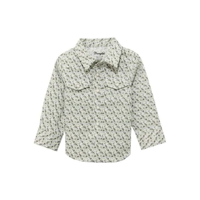 Wrangler Boy's Long Sleeve Print Western Snap Shirt