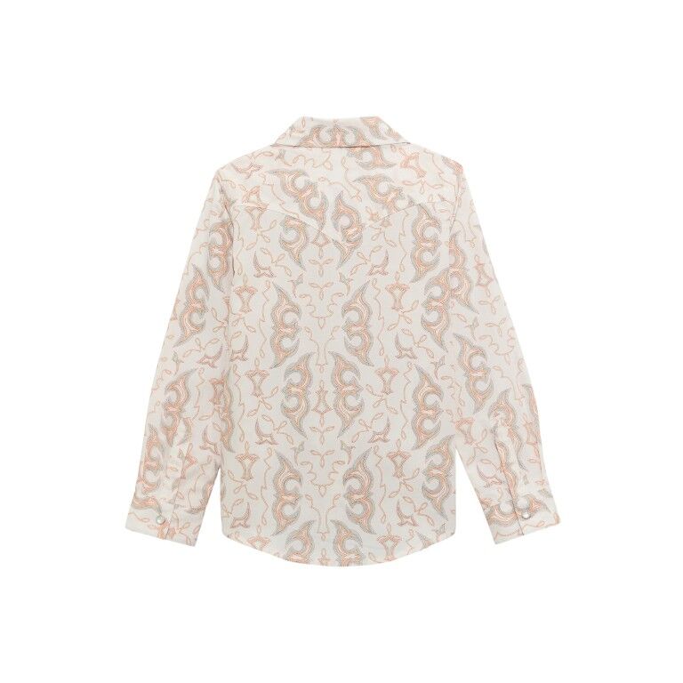 Wrangler Girl's Bold Print Western Snap Shirt