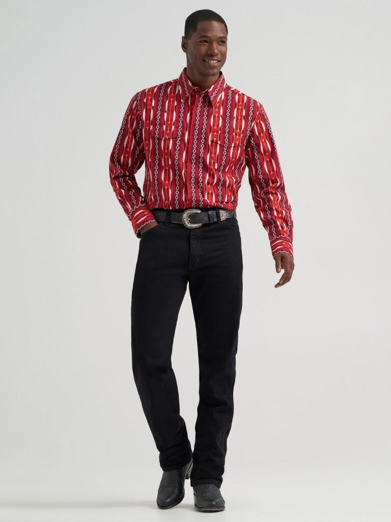 Wrangler Men's Classic Fit Checotah Dress Western Long Sleeve Shirt