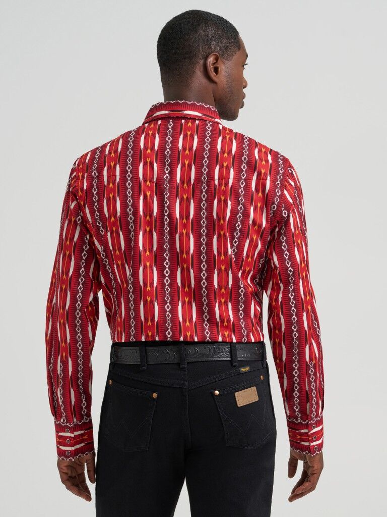 Wrangler Men's Classic Fit Checotah Dress Western Long Sleeve Shirt