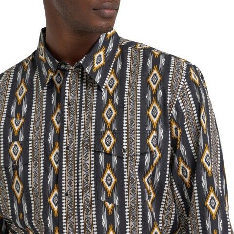 Wrangler Men's Classic Fit Checotah Dress Western Long Sleeve Shirt