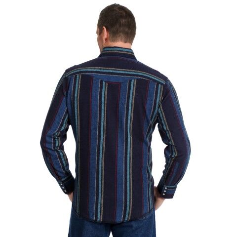 Wrangler Men's Long Sleeve Flannel Stripe