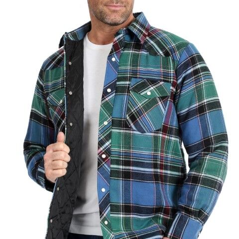 Wrangler Men's Long Sleeve Flannel Plaid With Quilted Lining