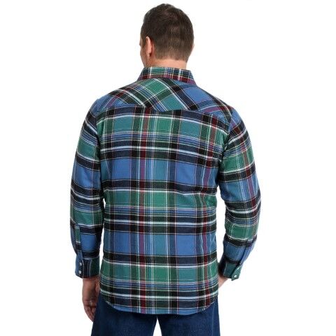 Wrangler Men's Long Sleeve Flannel Plaid With Quilted Lining
