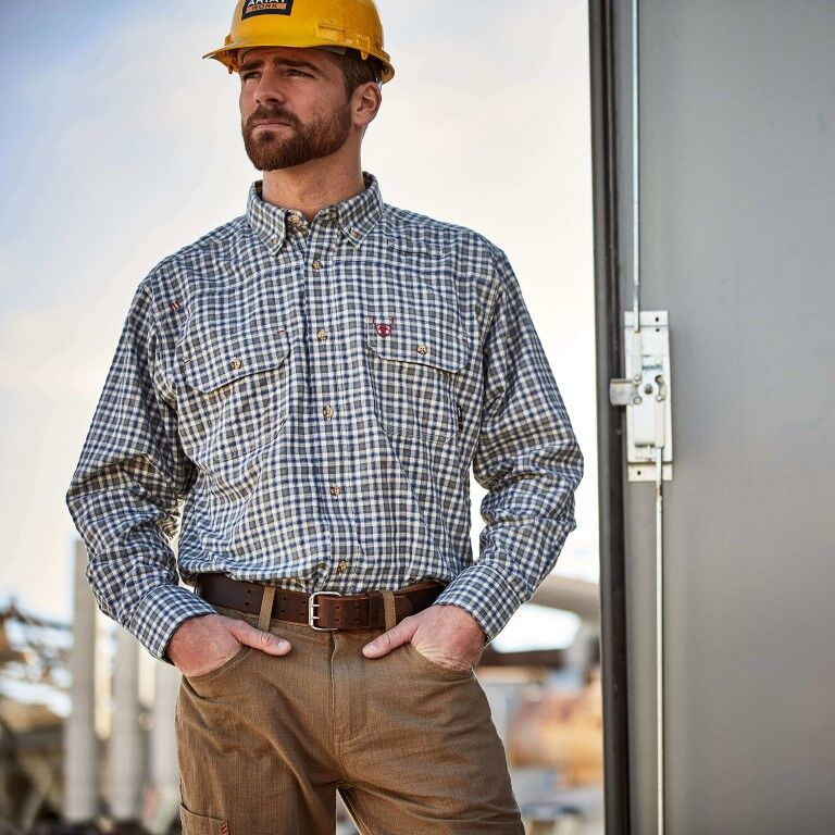 Ariat Men's FR Plaid Featherlight Work Shirt