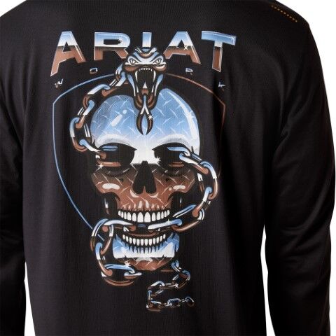 Ariat Men's Rebar Workman Chrome Skull T-Shirt