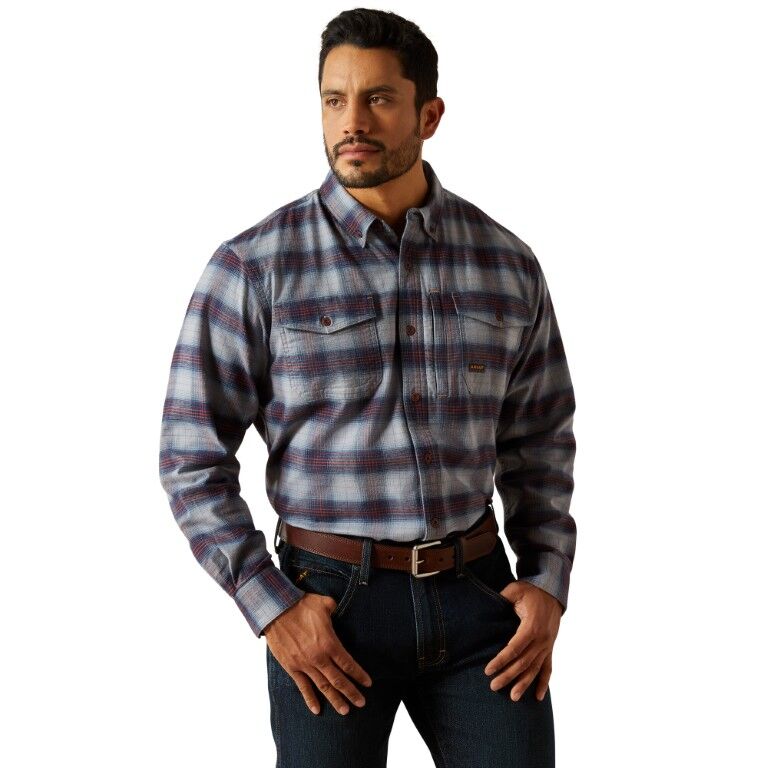 Ariat Men's Rebel Flannel DuraStretch Long Sleeve Work Shirt
