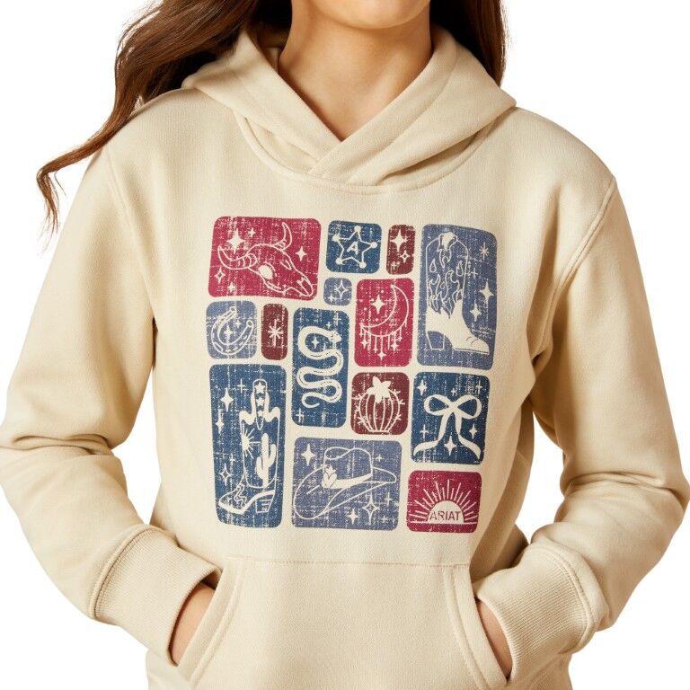 Ariat Girl's Western Blocks Hoodie