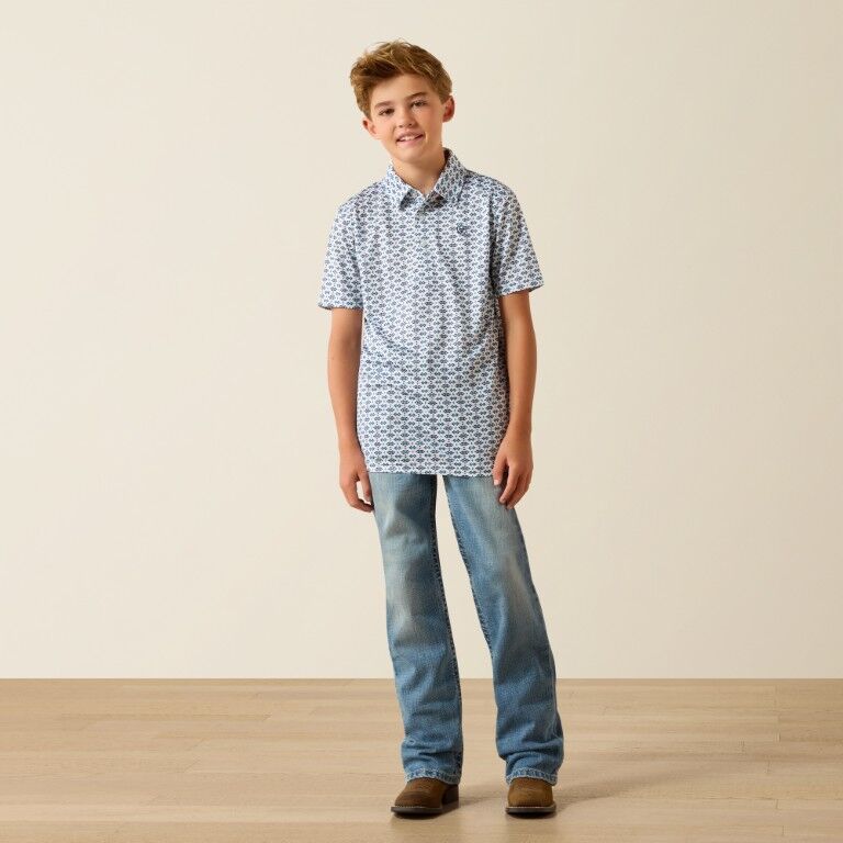 Ariat Boy's All Over Print Polo