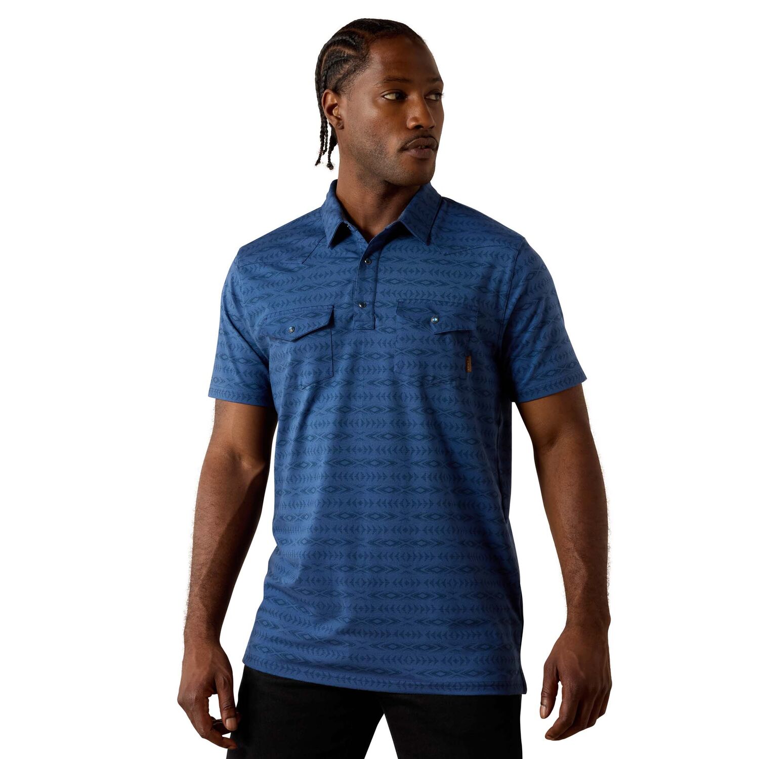 Ariat Men's Fitted Retro Western Snap Polo