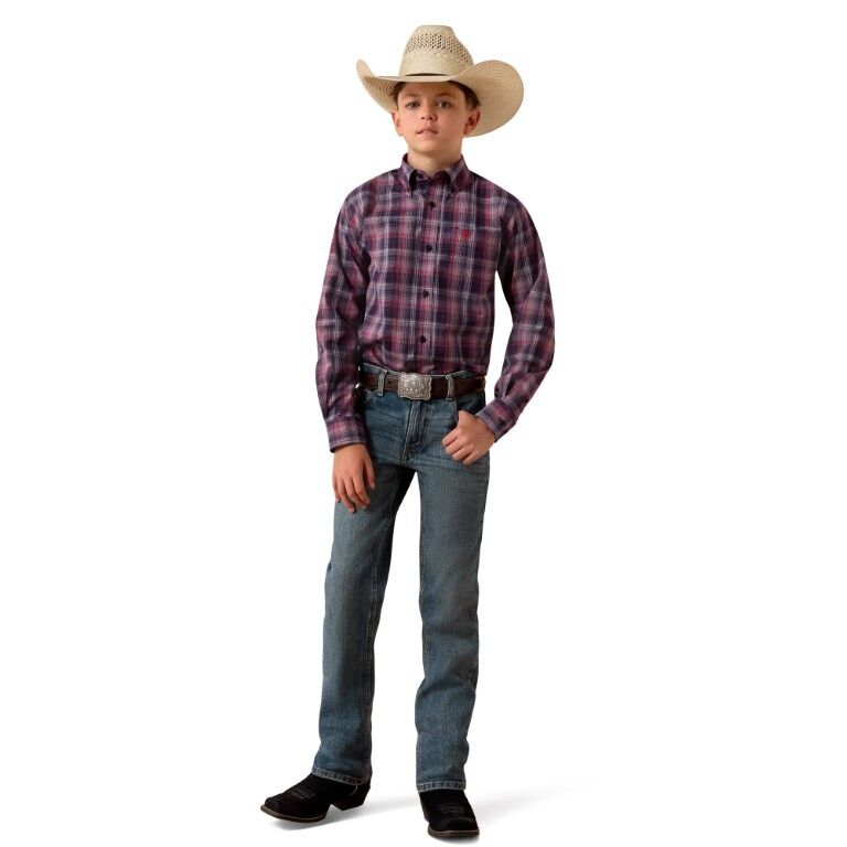 Ariat Boy's Crimson Travelers Blaze Classic Long Sleeve Shirt