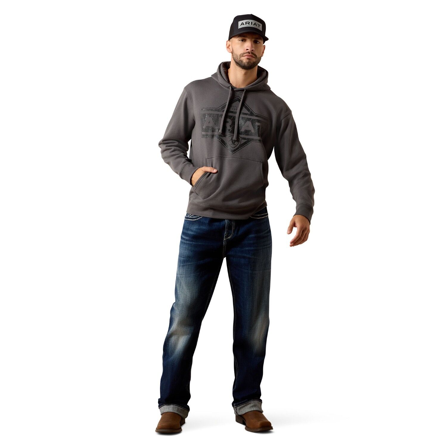 Ariat Men's Leather Diamond Hoodie