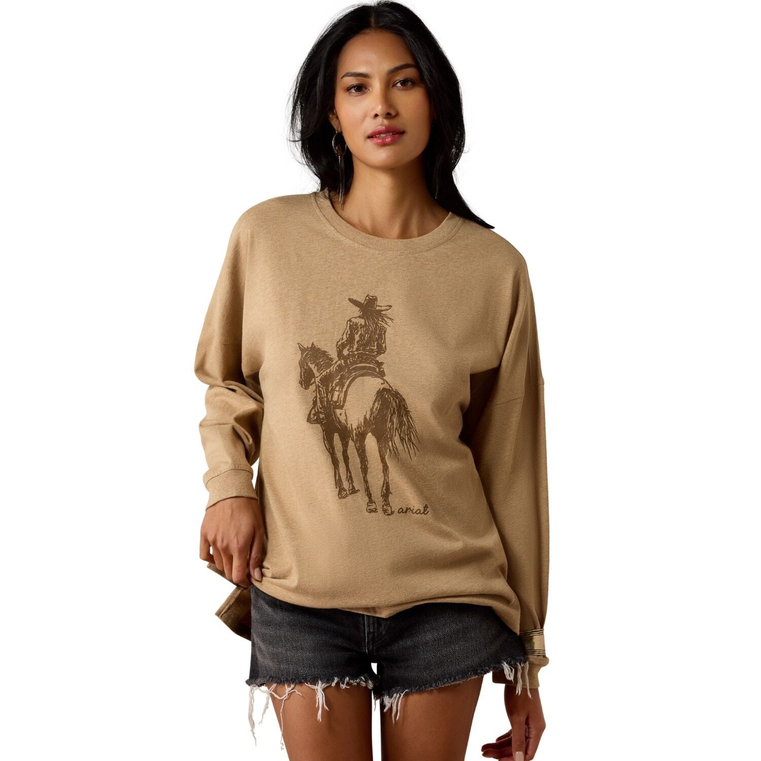 Ariat Women's Canvas Oversized Long Sleeve T-Shirt