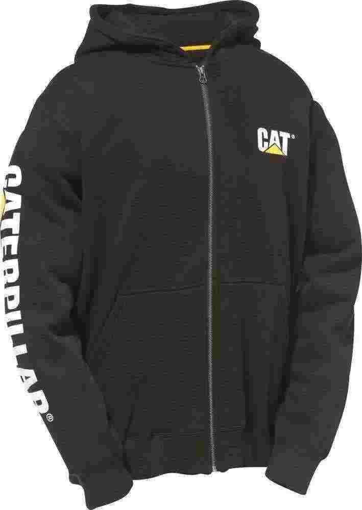 CAT Men's Logo Zip Hoodie in Black - Men's Hoodies & Sweatshirts