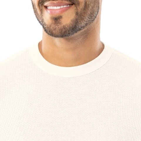 Indera Mills Men's Traditional John Top And Bottom Set in Natural