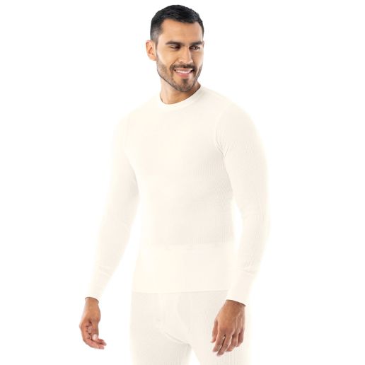 Indera Mills Men's Traditional Waffle Crew in Natural