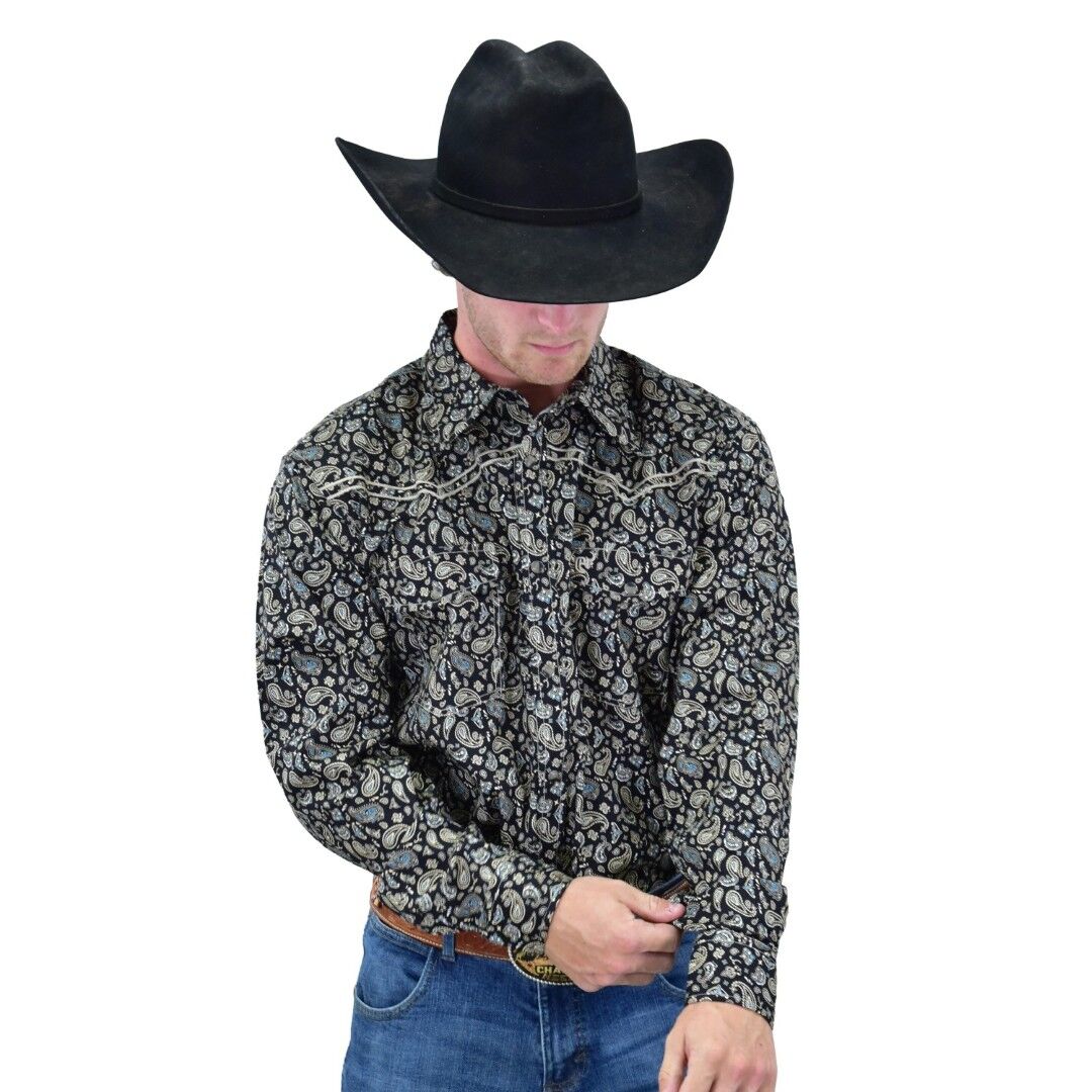 Cowboy Hardware Men's Scatter Paisley Long Sleeve Western Shirt