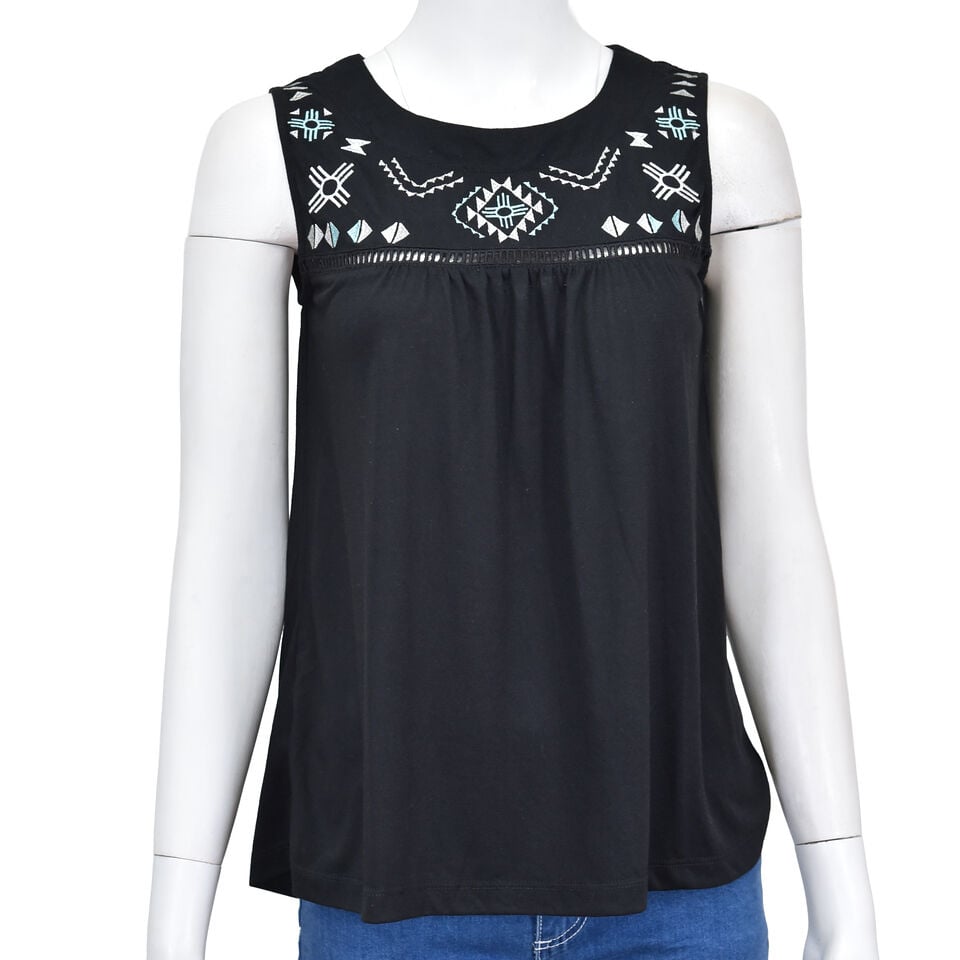 Cowboy Hardware Women's Aztec Embossed Scoop Neck Tank Top