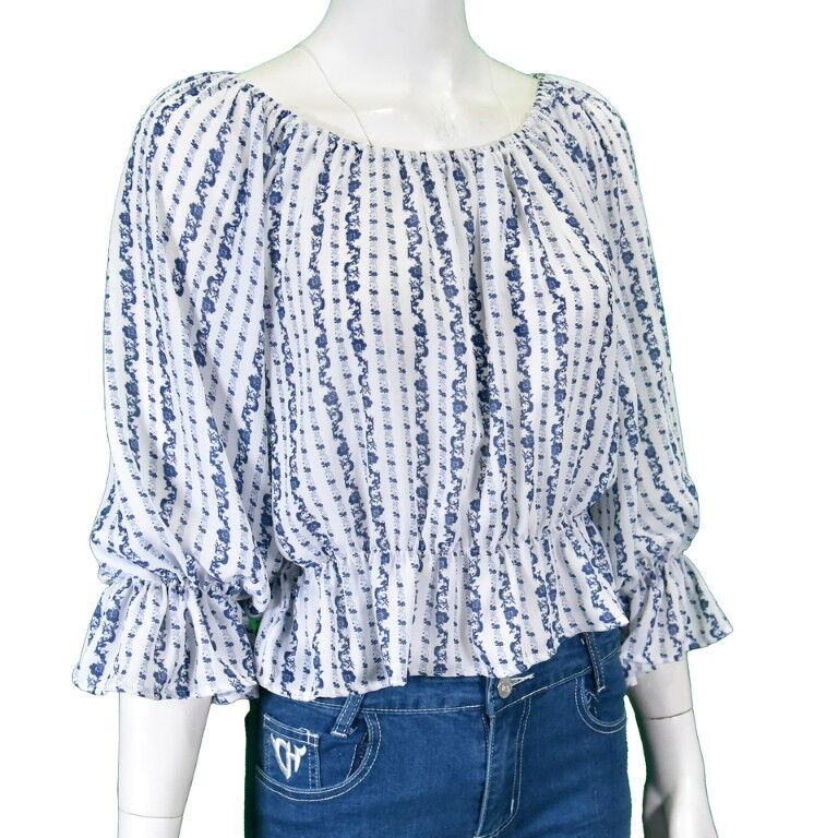 Cowboy Hardware Women's Striped Floral Blouse