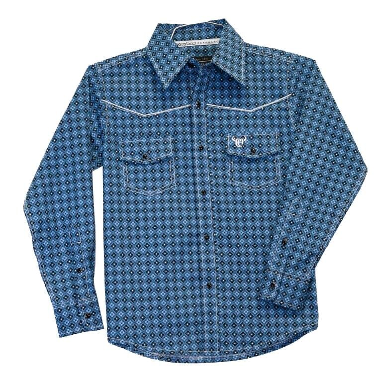 Cowboy Hardware Boy's Diamond Floral Long Sleeve Print Shirt