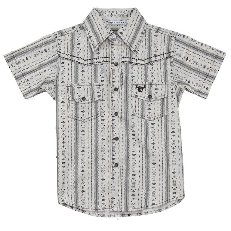 Cowboy Hardware Boy's Vertical Aztec Short Sleeve Button Up Shirt