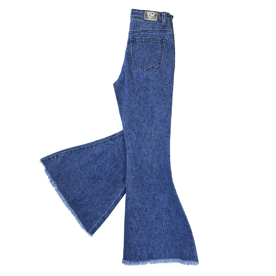 Cowboy Hardware Girl's Tooled Leather Print Jean