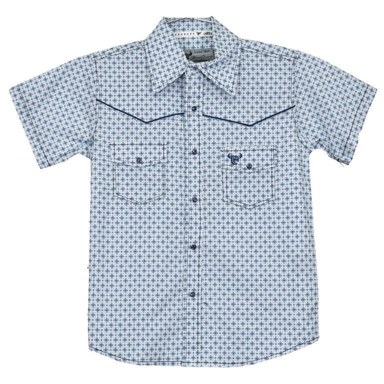 Cowboy Hardware Toddler Boy's Diamond Floral Print Short Sleeve Button Up Shirt