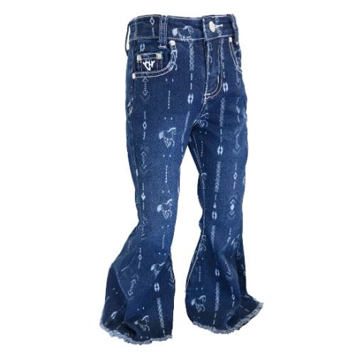 Cowgirl Hardware Girl's Horse Aztec Print Jean