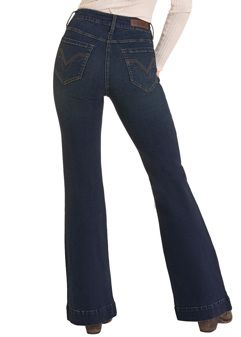 Rock & Roll Denim Women's Sculpted Dark High Rise Trouser Jeans