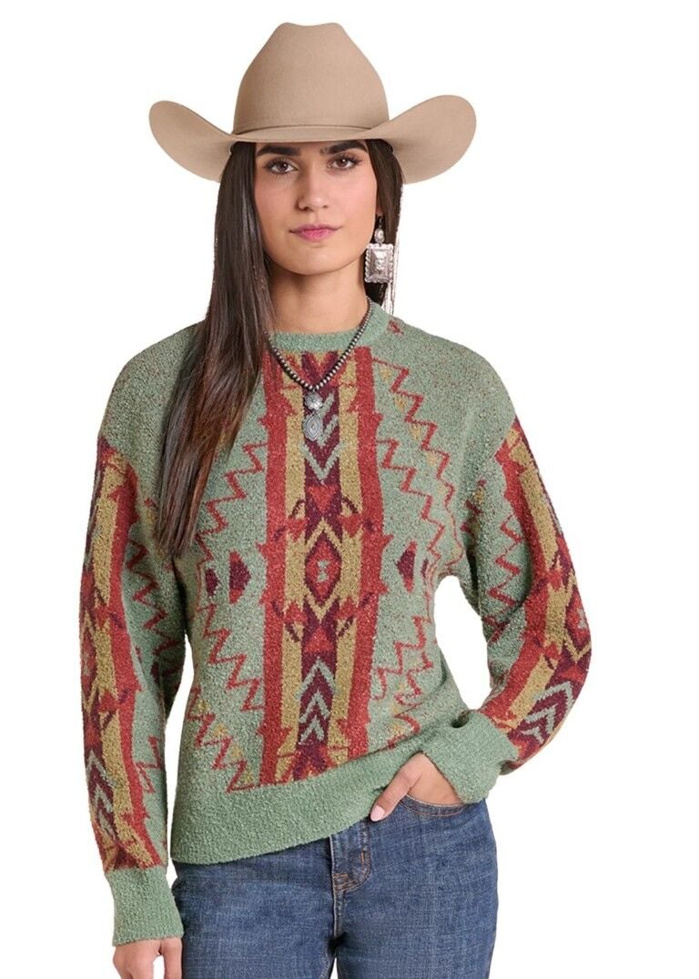 Panhandle Slim Women's Large Aztec Boucle Sweater