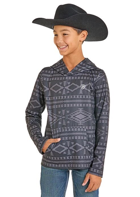 Rock & Roll Denim Boy's Aztec Performance Hoodie