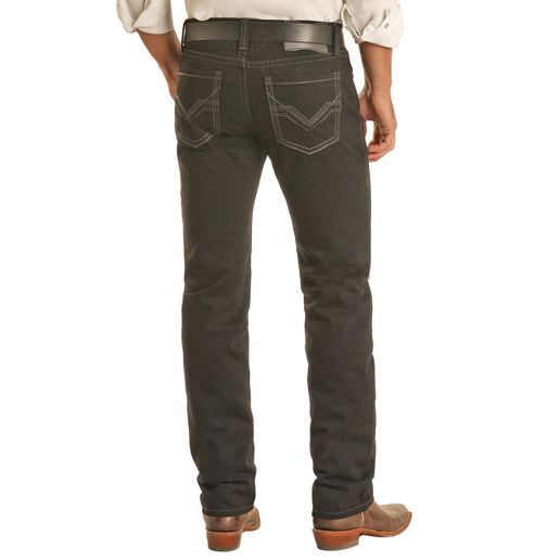 Rock & Roll Denim Men's Slim Straight Jeans in Black