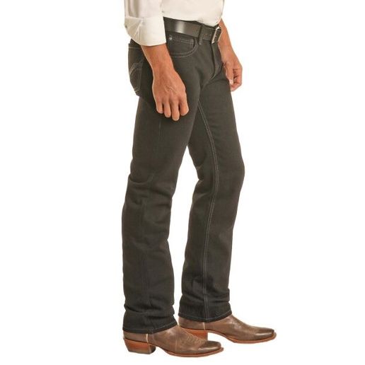 Rock & Roll Denim Men's Slim Straight Jeans in Black