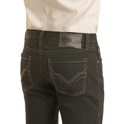 Rock & Roll Denim Men's Slim Straight Jeans in Black