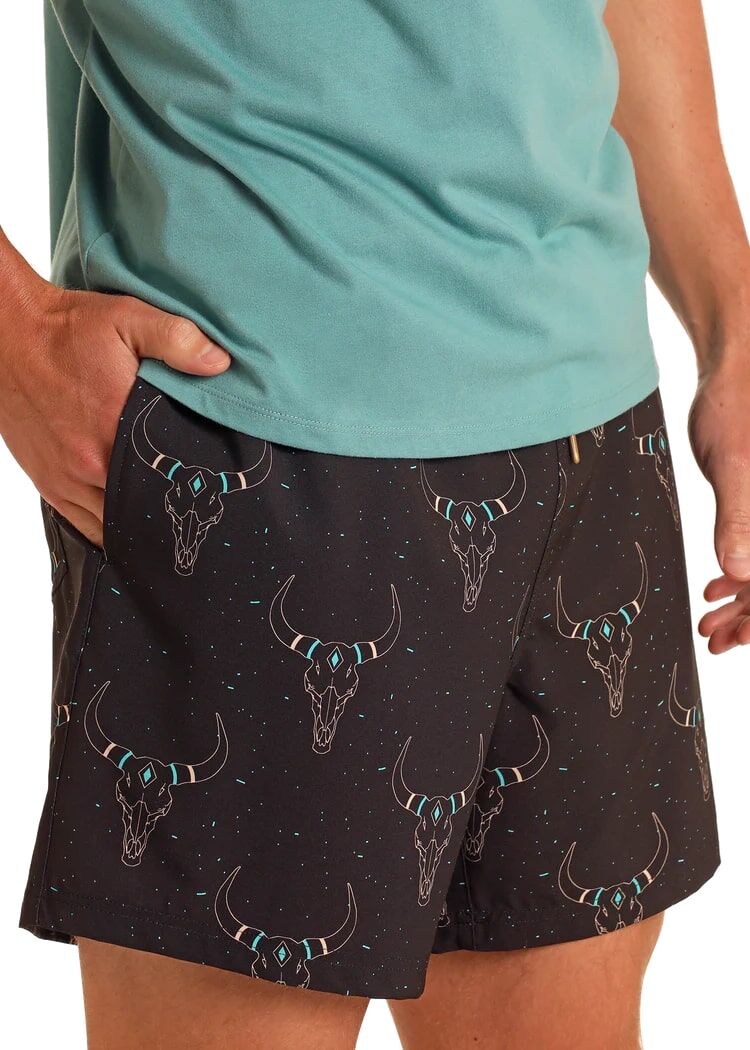 Rock & Roll Denim Men's Longhorn Print Volley Swim Short